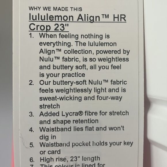 New Lululemon Align HR Crop 23” - Picture 6 of 8